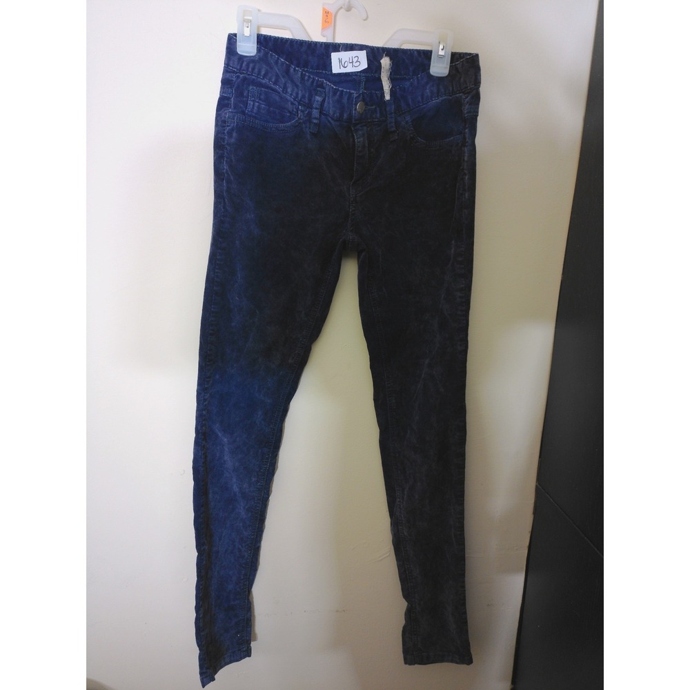 Free People Corduroy Pants Womens 28 Navy Blue Skinny Mid Rise Slim 1643